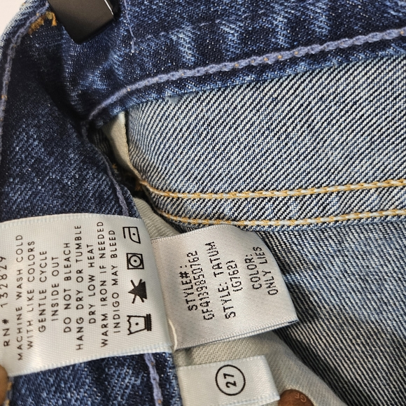 GRLFRND  TATUM Dark Blue Cropped Jeans Size 27. - Picture 9 of 15